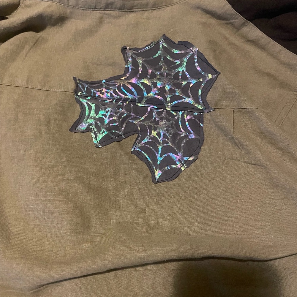 Large Brown and Tan Button Up